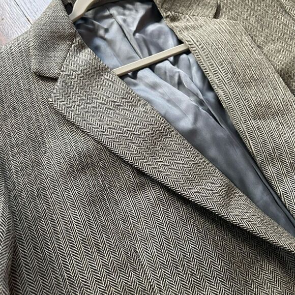 Walter Morton Gray Herringbone Sport Coat Wool Blend 2 Button 42R For Louis USA - Picture 5 of 6